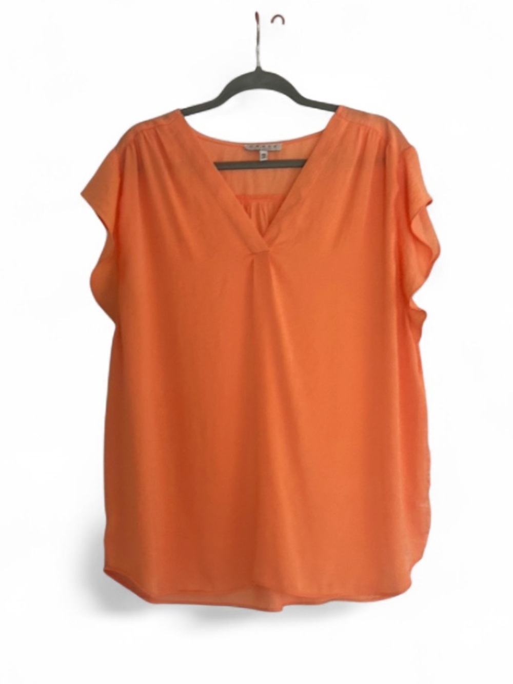 Chaus Ruched V-Neck Cap Sleeve Polyester Blouse, Women's XXL